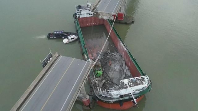 【南沙貨船撞橋】涉事大橋近年多次進行加固工程 工程師估計防撞設計不足