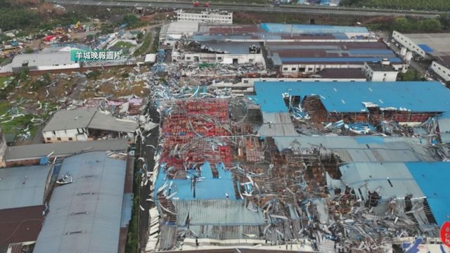 廣州白雲區龍捲風造成5死33傷 141間廠房受損